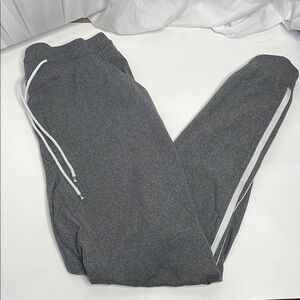 Gray Women's sweat pants with White Stripes
